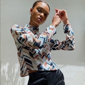 Aritzia Multicolor Chevron Blouse